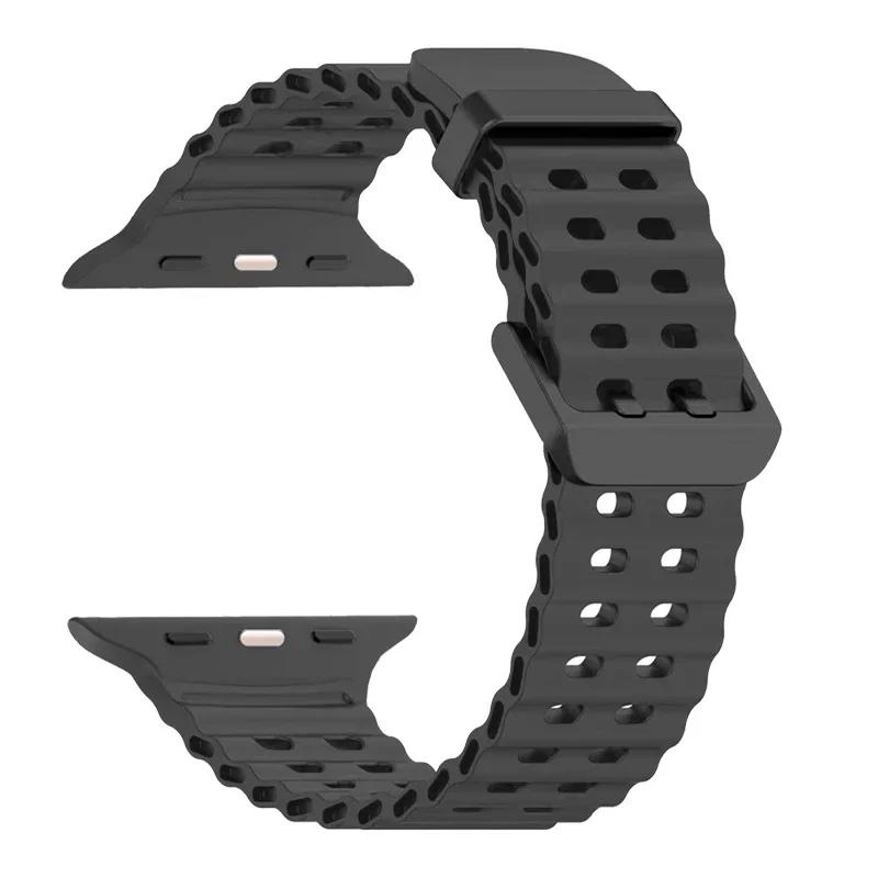 Cinturino in Silicone per Apple Watch Ultra 2 49mm 46 45 44 42mm 38mm 41mm 40mm Cinturino Sportivo per IWatch Serie 9 8 7 6 SE 5 4 3 2 Correa