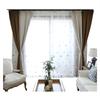 American Simple Solid Color Splicing Full Shading Nano-Coated Linen Curtains, Living Room Bedroom Finished Product Customization