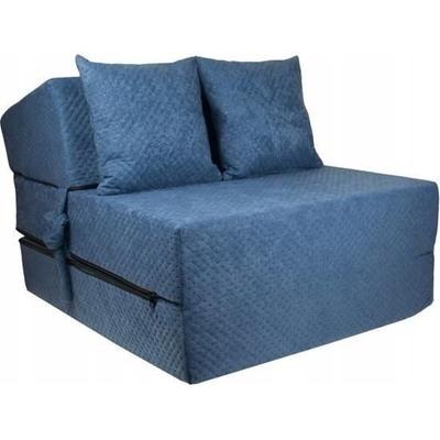 Guest Mattress - Luxury - Navy Blue - Foldable - 200 X 70 X 15 Cm - With Pillows
