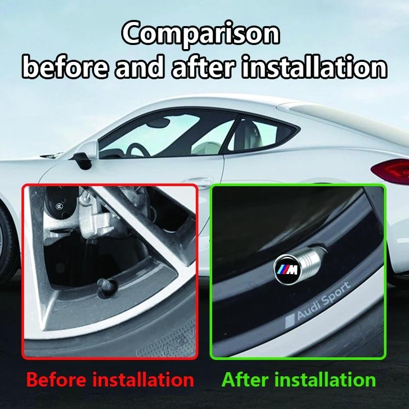 4Pcs 3D Metal Wheel Tire Valve Caps Dust-proof Cover Car Keychain For BMW M X1 X2 X3 X4 X5 X6 X7 G20 G30 6GT E46 E39 E90 E60 F10 GX6
