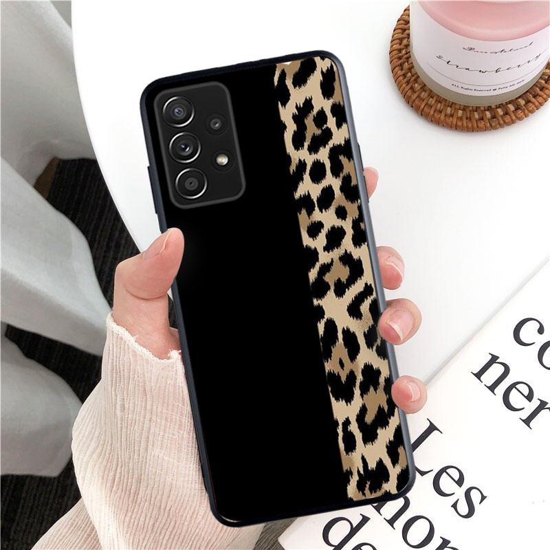 Etui na telefon Leopard do Samsung Galaxy A13 A22 A12 A32 A71 A11 A21S A33 A52 A72 A51 A50 A70 A31 M31 Funda Coque