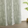 Green Botanical Linen Shower Curtain Extra Long 84 Inches Long, Spring Summer Boho Plants Leaves Textured Fabric Bathroom