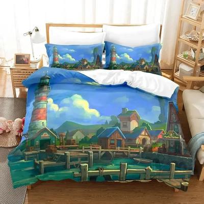 2024 Spiel My Time at Sandrock Bettwäsche-Set Einzelbett Twin Full Queen King Size Bettset Erwachsenen Kinderzimmer Bettbezug-Sets Anime Bett