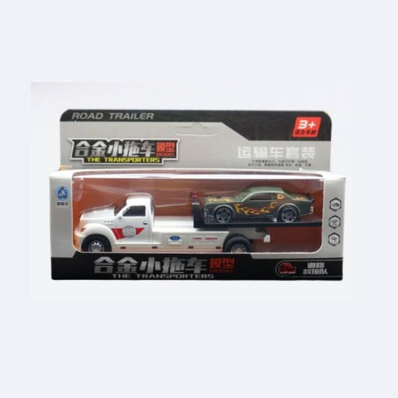 Alloy Simulation Trailer Double Decker Truck Tractor Model Toy Collection For