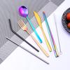 Korean Style Stainless Steel Cutlery Gift Set - Knife, Fork, Spoon, Straw