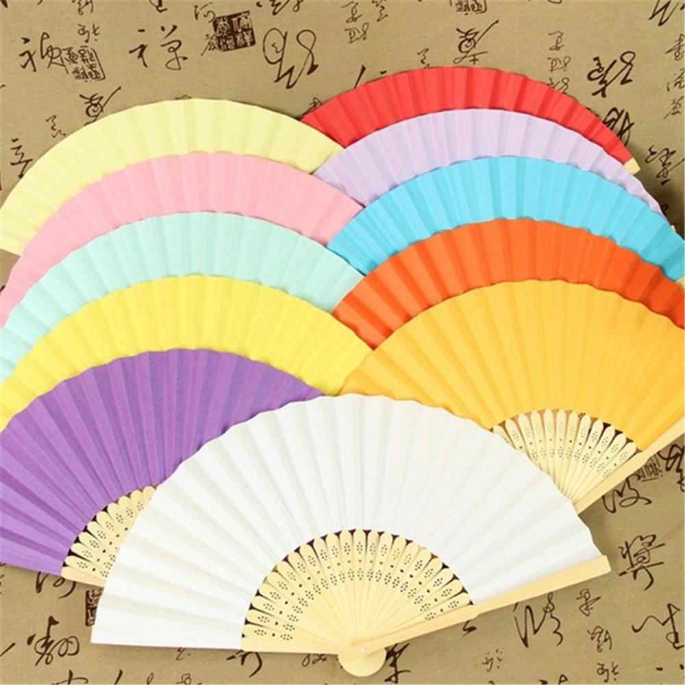 Handmade Kids Drawing Wedding Folding Chinese Style Paper Fan Hand Held