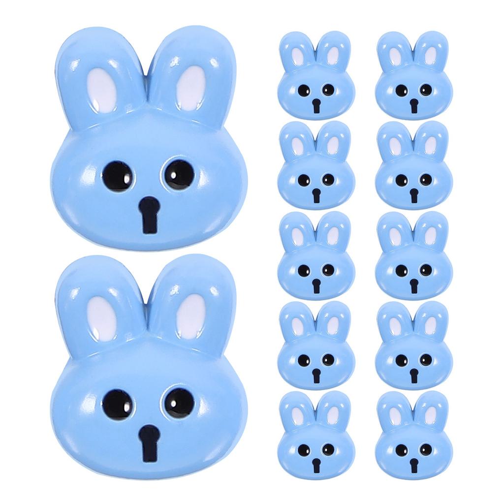 12Pcs Decorative Bunny Resin Buttons Small Sewing Buttons for Clothes DIY Crafts Rabbit Coat Button Easter Theme