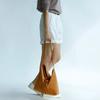 Plain Easy Corduroy Reversible Shoulder Bag - Suede Camel Brown