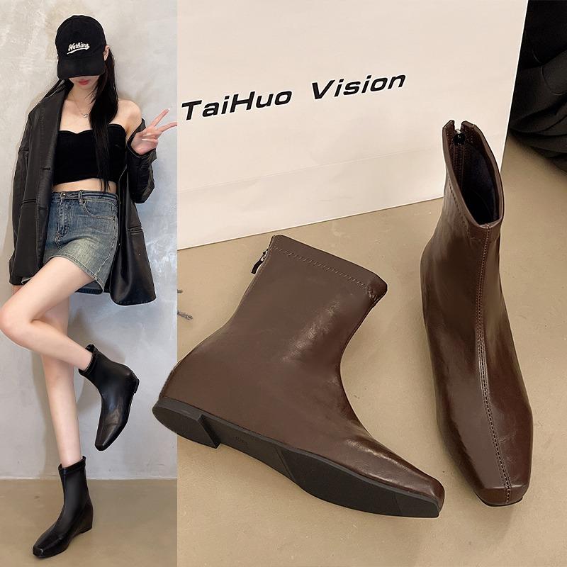 Fashion 2025 New Women High-quality Hot-selling and Versatile Ankle Boots Fashion Pointed Toe Ladies Elegant Short Boots
