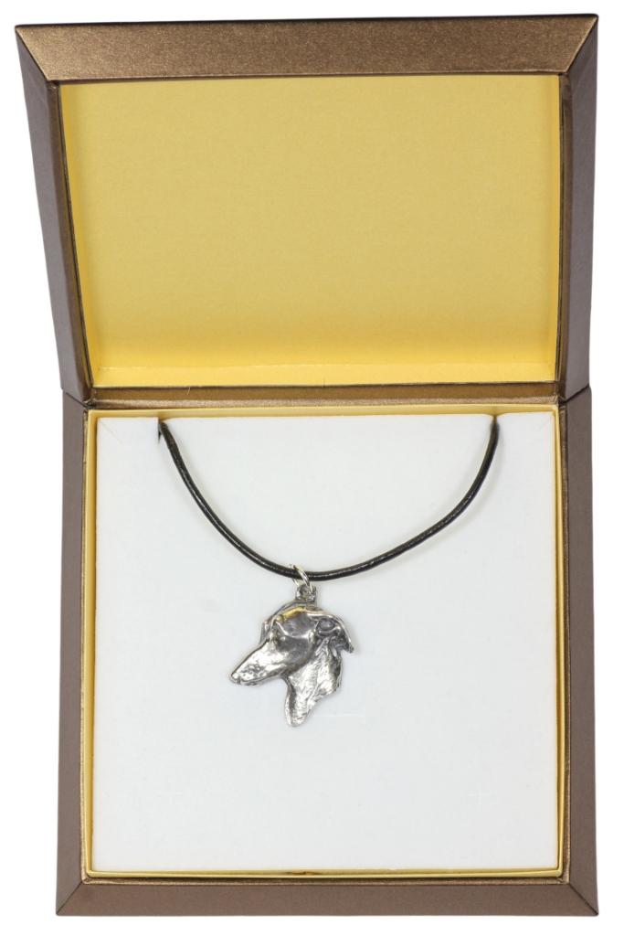 

Italian Greyhound, Italian Sighthound - Dog necklace in gift box, silver-plated locket for dog fan, striking pendant by Art-Dog brand срібний