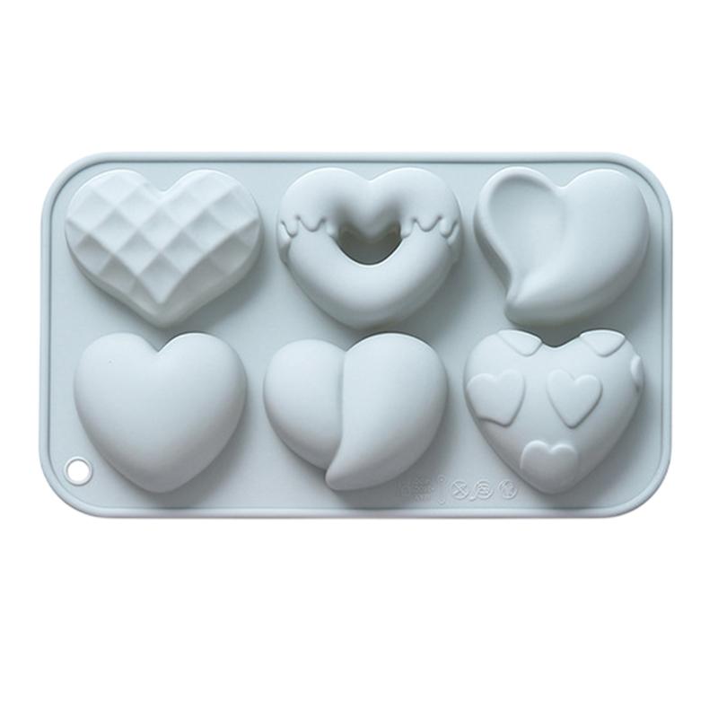 Heart Silicone Mold For Chocolates,6-Cavity Silicone Heart Chocolate Mold,Nonstick Heart Shaped Silicone Mold For Cupcakes,Candy синий