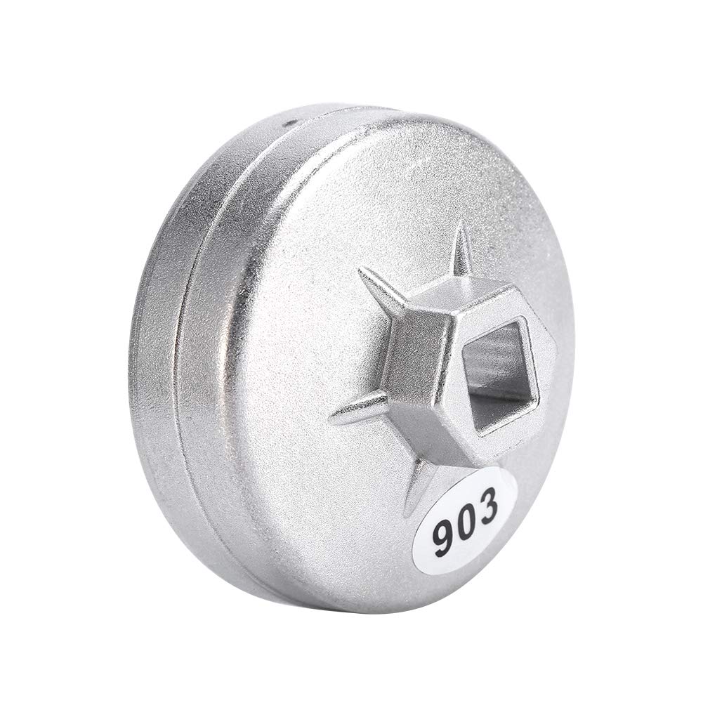 Elerose 74mm Filter Wrench, Aluminum 14 Flute Filter Wrench Socket Remover Tool 903(Silver)