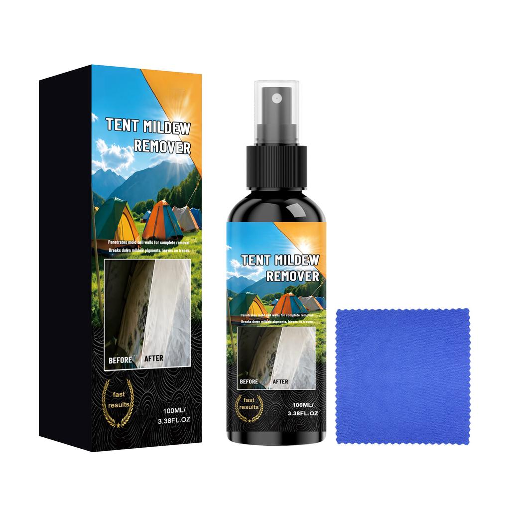 Tent Mildew Remover Spray for Outdoor Tents and Canvas Fabric Mold and Stain Cleaner Suitable for Oxford Cloth and Tarpaulin Surfaces