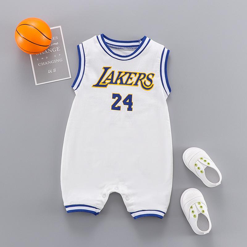 Summer Sleeveless Baby Basketball Romper - Newborn Boy Crawling Onesie