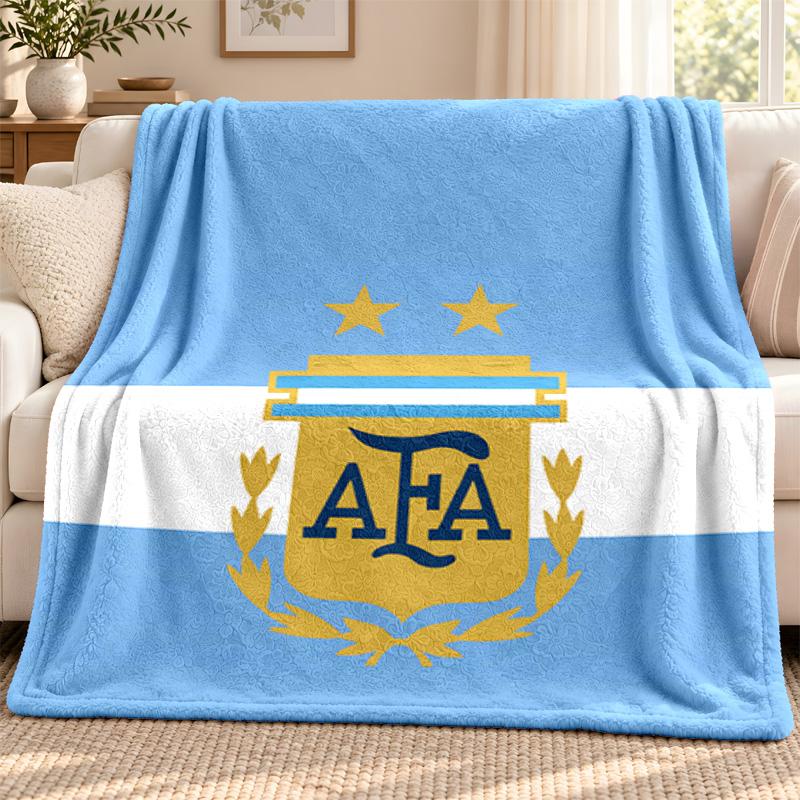 Argentina National Team Blanket Flannel Blanket Soft Cozy Plush Throw for Sofa Bed Lightweight Home Decoration Outdoor Camping