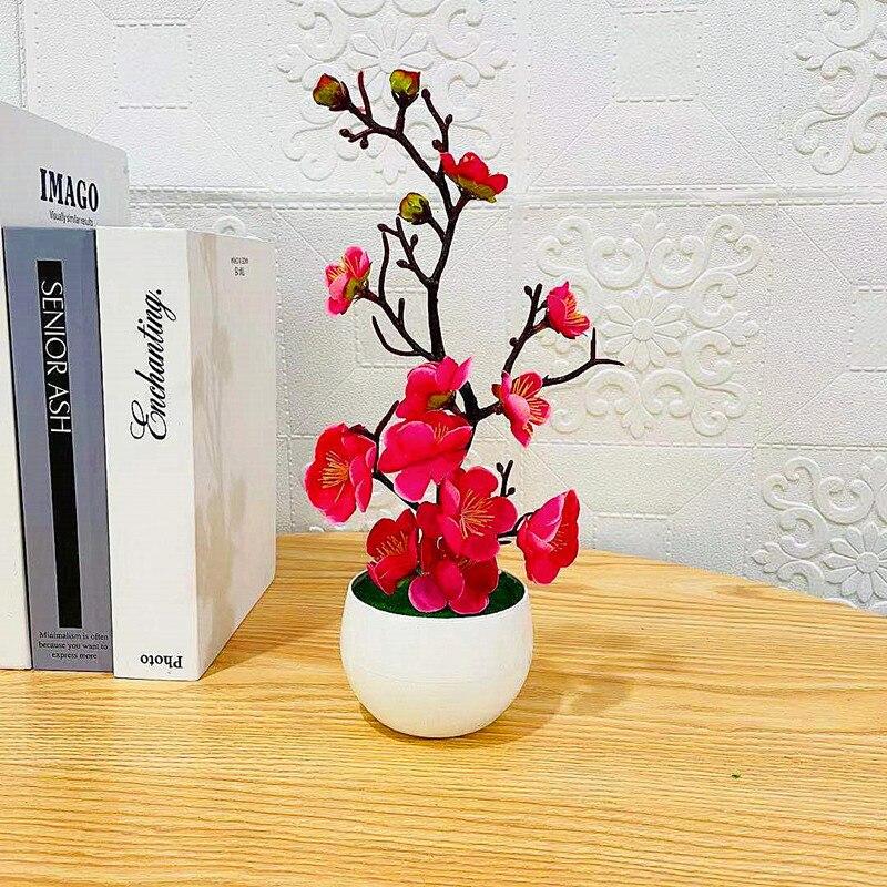 Artificial Plants Bonsai Small Tree Simulation Pot Plants Fake Flowers Table Potted Ornaments Home Decoration Hotel Garden Decor