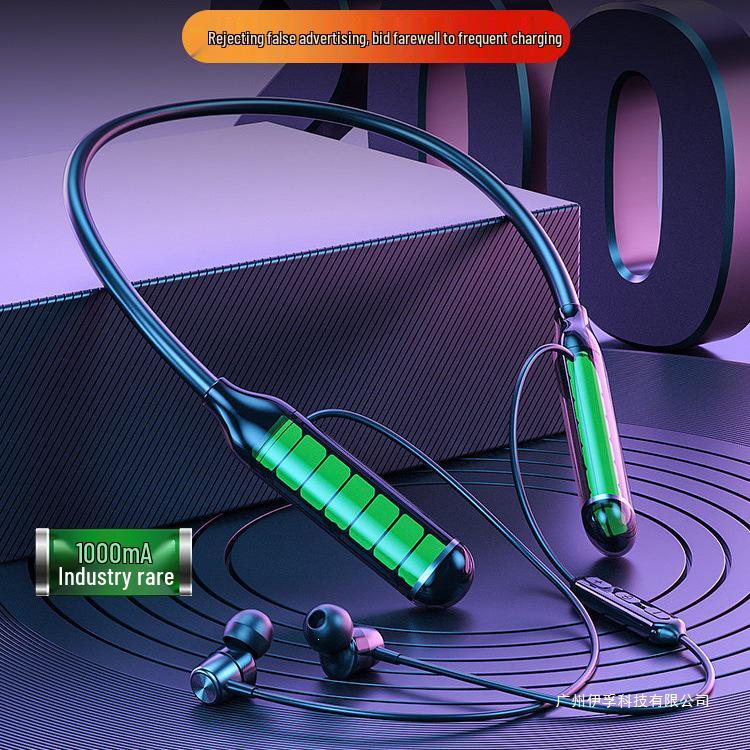 2026 Model Genuine Bluetooth Neckband Earphones: 200-Hour Battery, In-Ear Noise Cancellation, Perfect for Gaming and Sports.