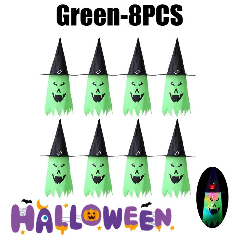 Glowing Outdoor Witch Hat LED Luminous Tree Hanging Ornament Kids Party Decor Halloween Wizard Hat Magic Prop Solution