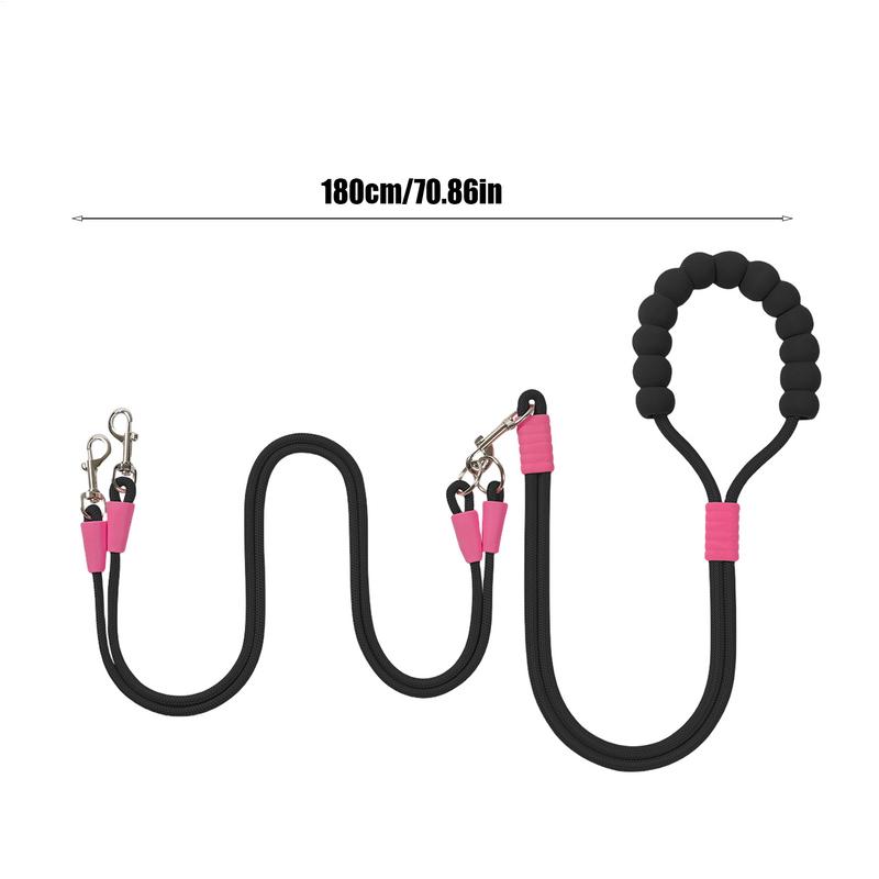 Dog Rope Two Dog Rope Pet Strap Adjustable Length Animals Safety Equipment Anti-Twist For Camping Hiking Beach Backyard Running