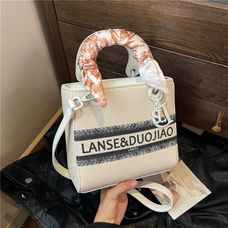 

Autumn new fashion silk scarf contrasting bag portable shoulder oblique span women s bag