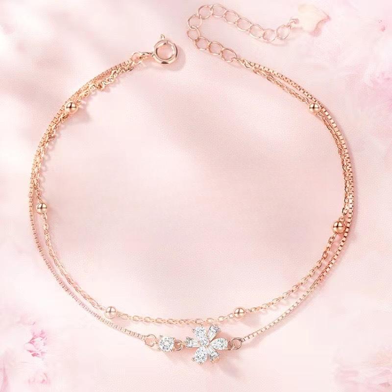 

Романтический браслет-дубль с цветущей сакурой, девичья мечта, цветочный INS-ветер, взрывная бижутерия, подарок на Цисицзе, День святого Валентина, ювелирные изделия