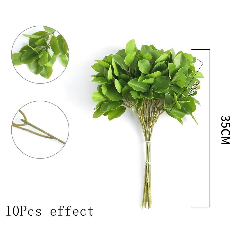 10Pcs Artificial Leaf Plant Bouquet Fake Leaf for Home Room Decor Garden Wedding Marriage Decoration Outdoor Garland Ornaments