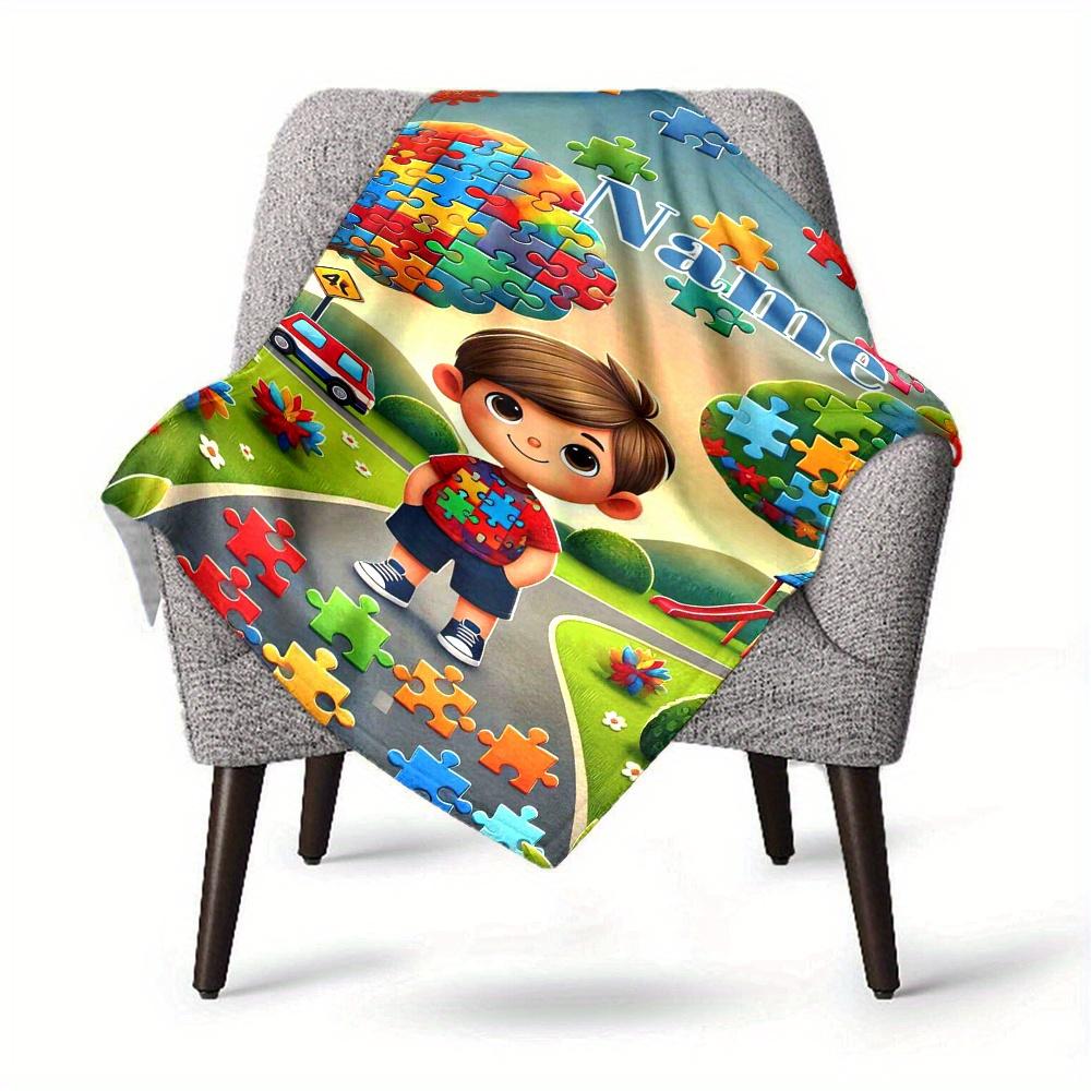 Autism Awareness Puzzle Home Blankets Comfortable Soft Lightweight Multiseasonal Blanket For Picnics Sofas Offices Beds Living Rooms Perfect Gift For