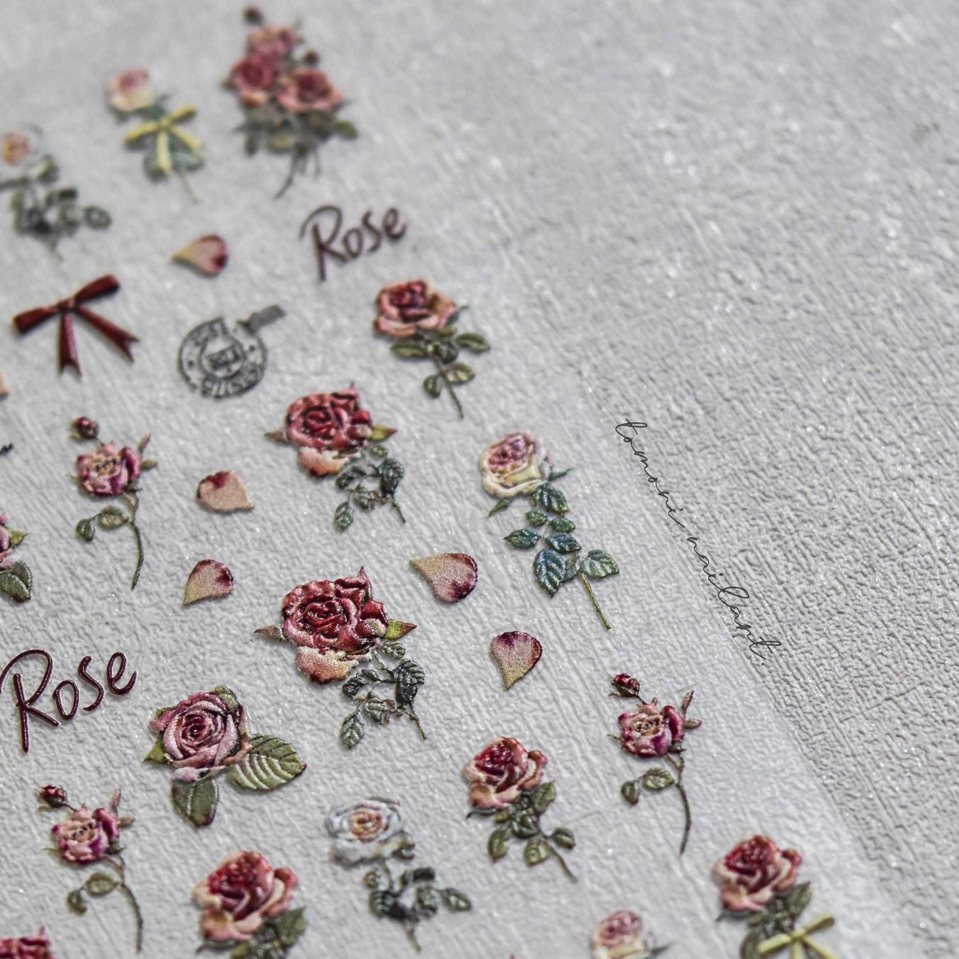 Рельефная наклейка для ногтей в виде розы — фото 5