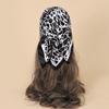 Lenço de seda pequeno com estampa de leopardo, lenço quadrado pequeno de 60cm para mulheres, lenço decorativo, moda, colar de lenço de seda
