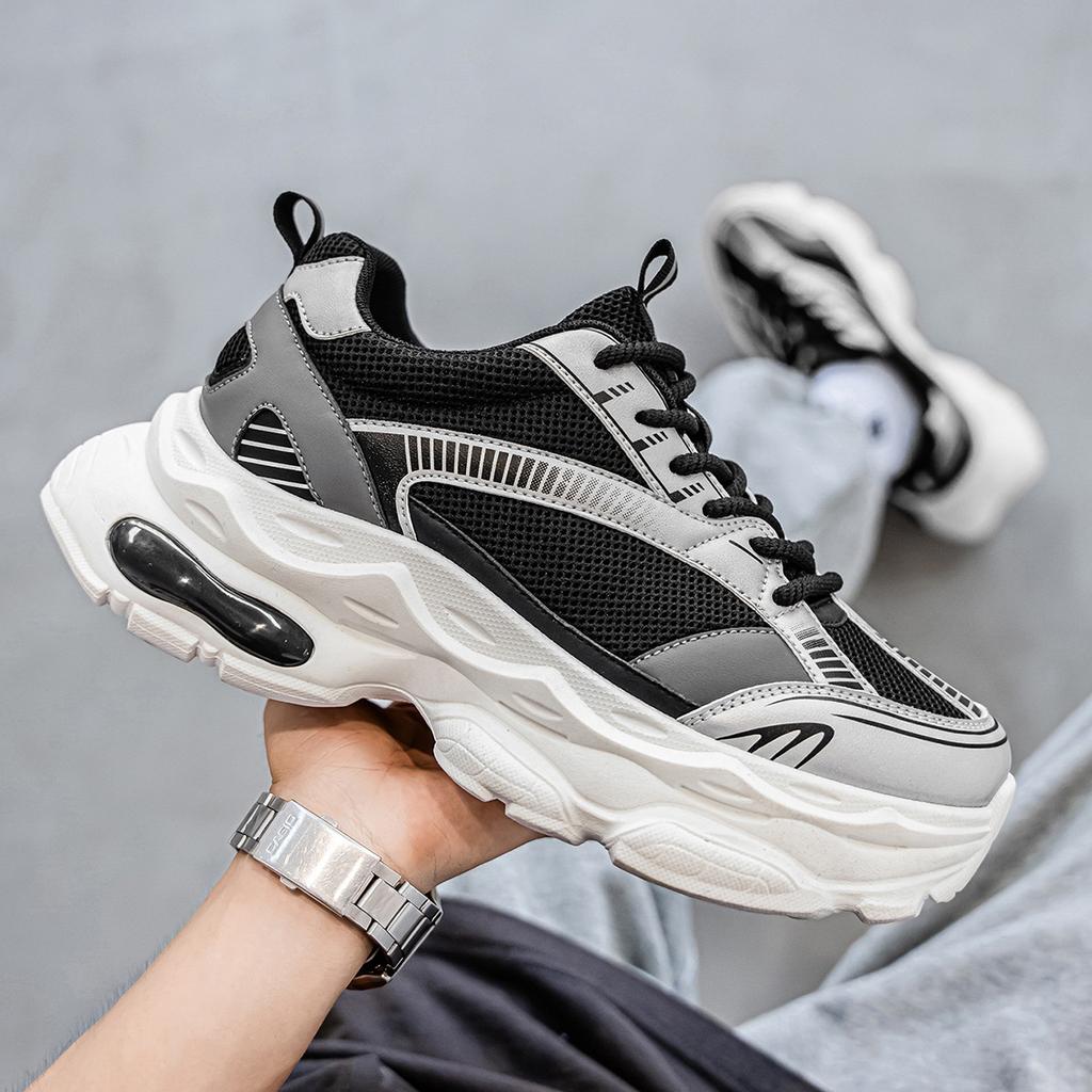Four Seasons New Mesh Breathable Sneakers Casual Fashion Men's Shoes Daddy Platform Student Shoes Tide Shoes One 2025