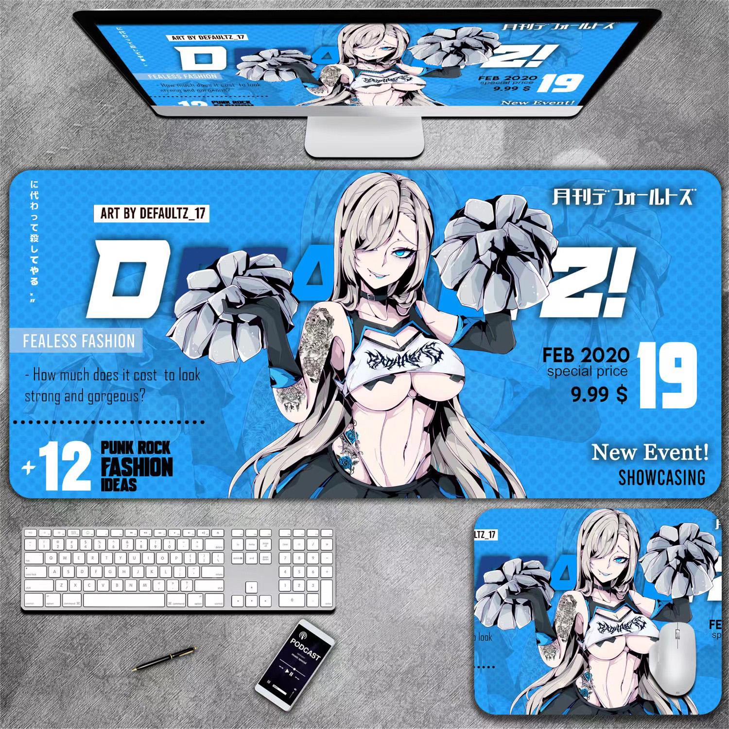 

Коврик для клавиатуры и мыши в стиле аниме для девочек, подходящий для киберспорта, офиса и настольного использования.