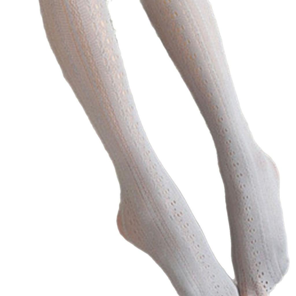 Spring and Summer Thin Rhombus Vertical Strip Hollowed Out Lolita Socks Solid Color Versatile Stockings Pantyhose Stockings Spring Thin