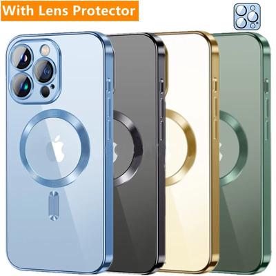 Módne priehľadné magnetické bezdrôtové nabíjacie puzdro pre Magsafe pre iPhone 13 14 12 11 Pro Max 14 Plus X Xs Max XR mäkký silikónový kryt