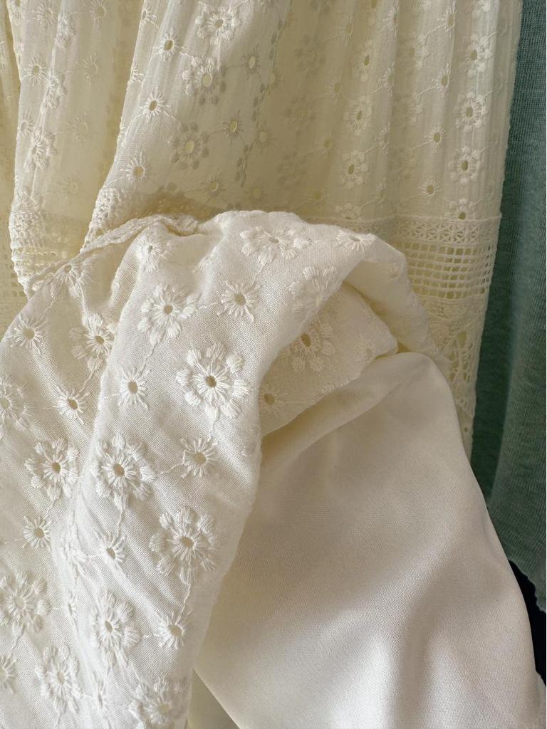 A-Linien Midi-Rock - Spitzenbestickt, Durchbrochenes Design, Frühling/Sommer Mode für Damen