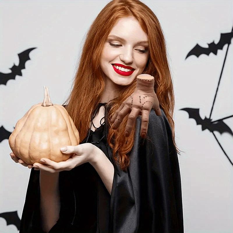 Wednesday Addams Latex Thing Hand Cosplay Addams Family Figurine Horror Ornaments for Halloween Party Costume Props Home Decor