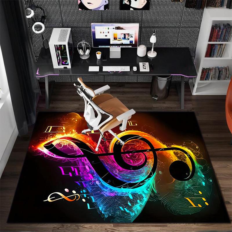 1Pc Musical symbols Printed circular carpet, home door mat, outdoor travel protection carpet A15