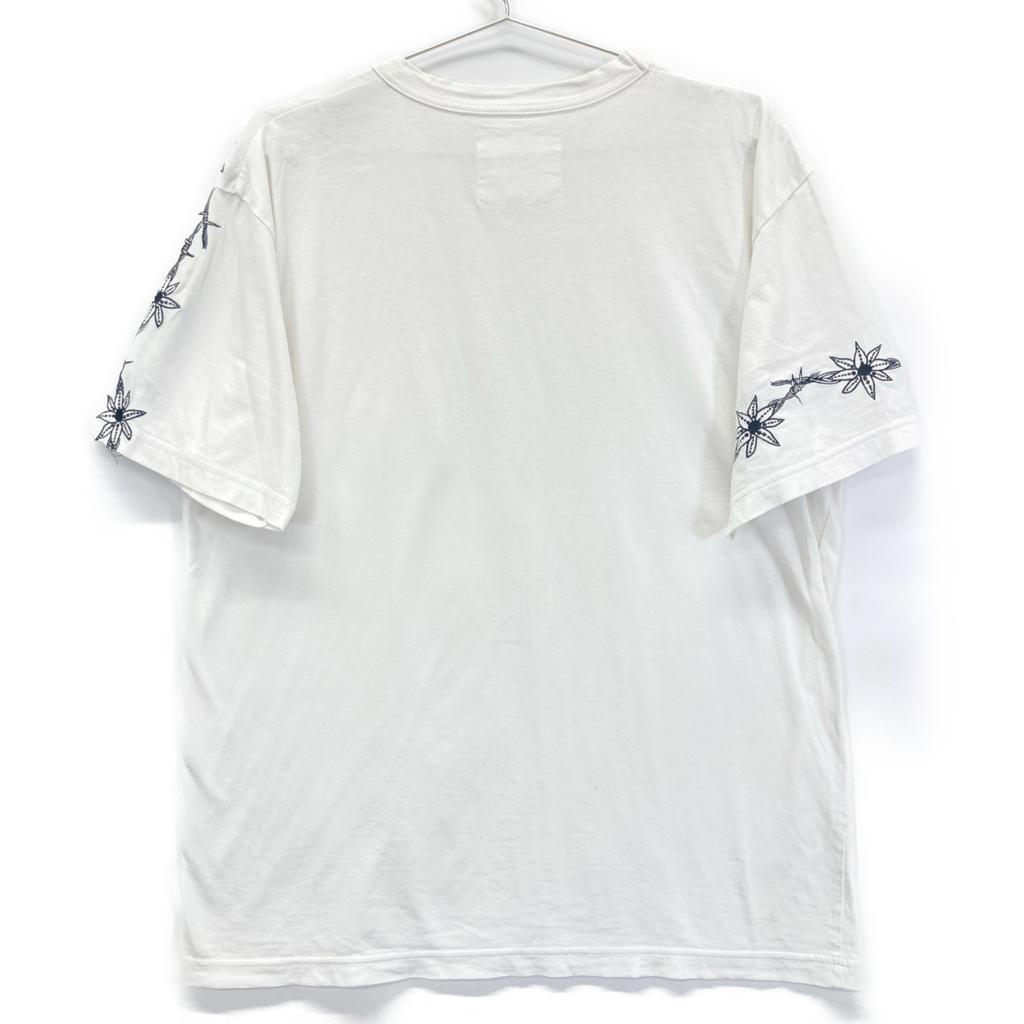 Sacai 19-01961M × Dr.Woo Cotton Tattoo Embroidered T-Shirt Tops 2 whiteUsed