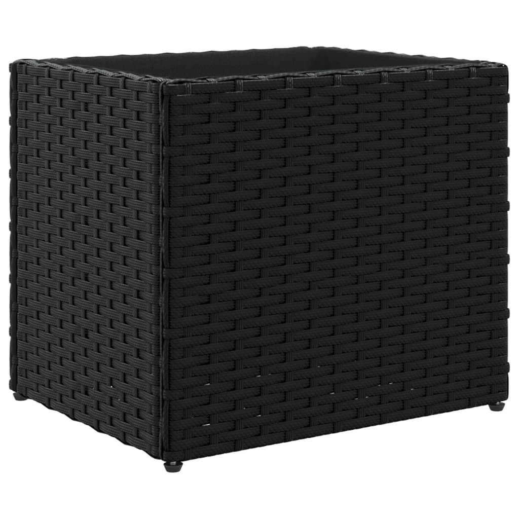 Vidaxl Donica Ogrodowa, Czarna, 36X30X32 Cm, Rattan Pe