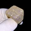 Huitan Geometric Square Shaped Cubic Zirconia Women Rings for Wedding Engagement Band Accessories Sparkling Trendy Jewelry