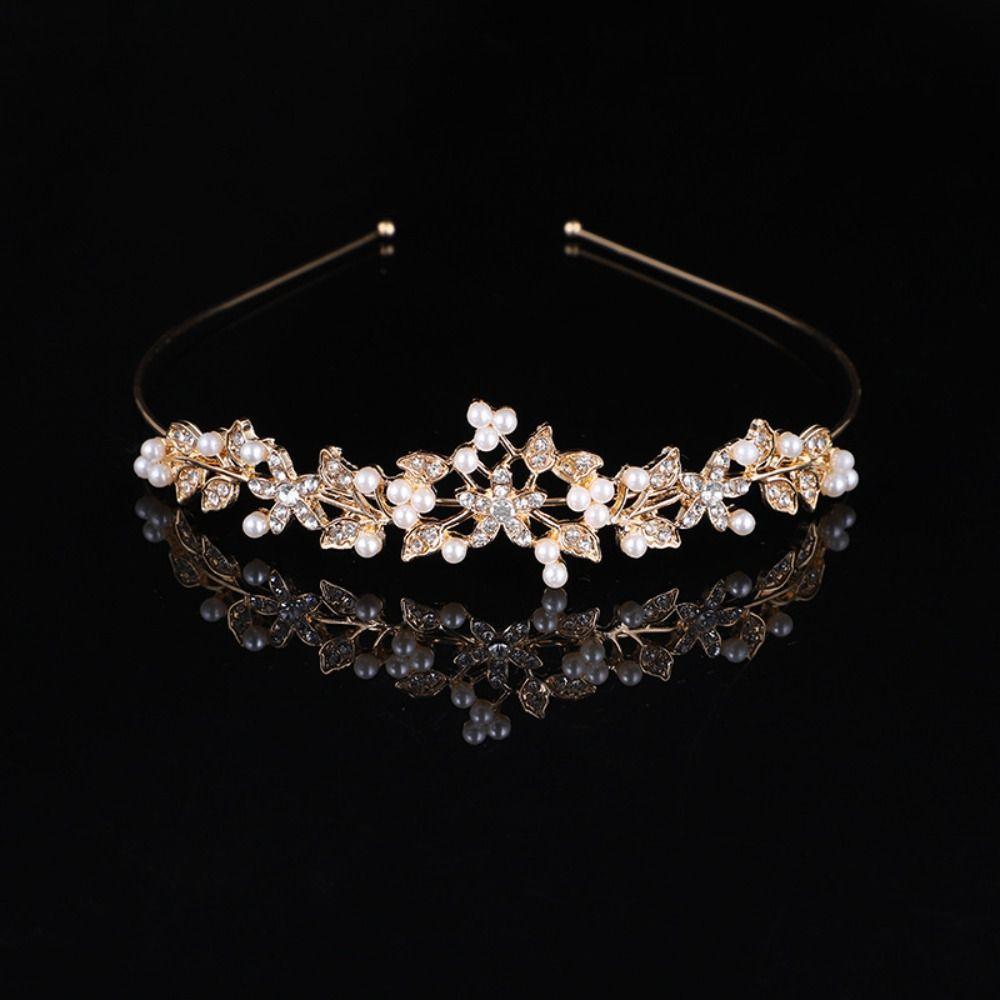 2pcs Ear Clip Flower Crystal Tiara Sparkling Wedding Jewelry Rhinestone Queen Crown  Party