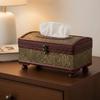 Schatzkiste Design Königlicher Stil Holz Taschentuchbox Vintage Taschentuchhalter Couchtisch