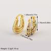 Nidin High Quality U Shape Copper Inlaid White/Colorful Zircon Hoop Earrings For Women Female Wedding Party Ear Jewelry Gifts