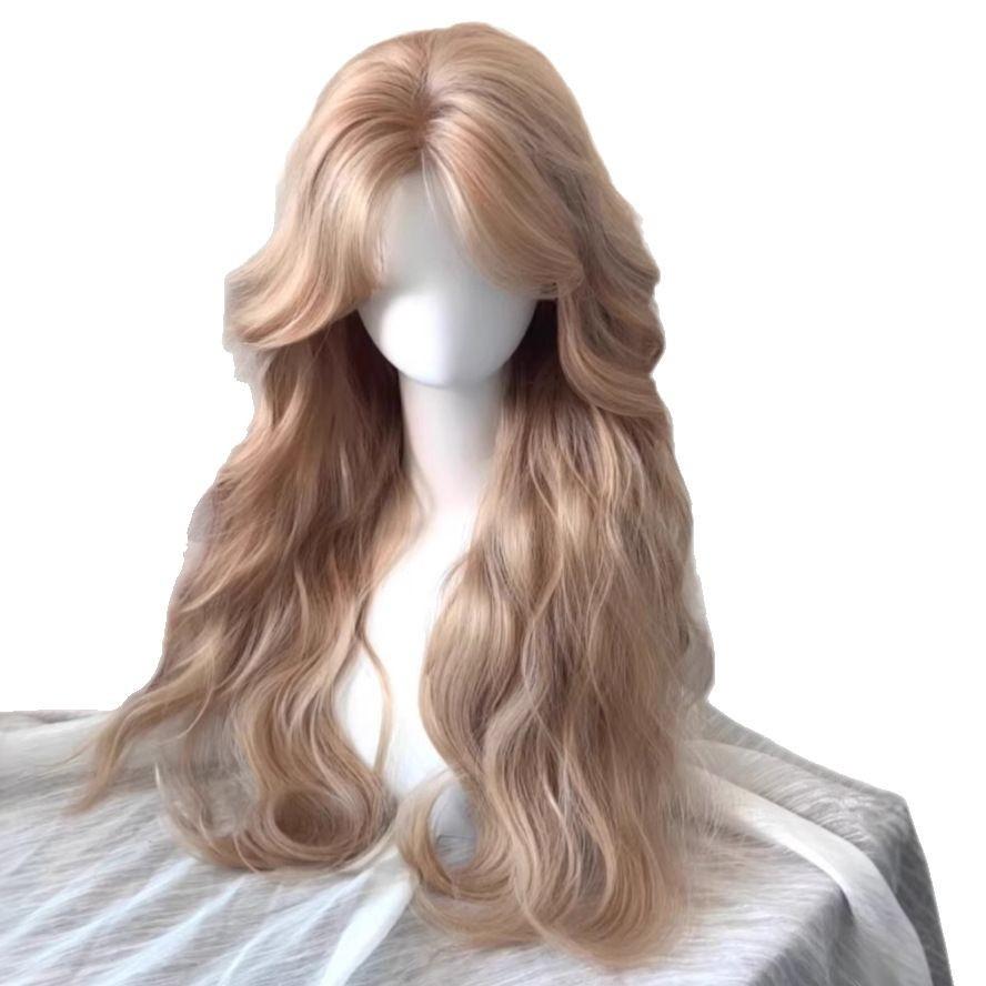 Natural-Looking Golden Long Loose Wave Wig-Heat-Resistant Synthetic Fiber with Realistic Hairline for Daily,Party&Cosplay