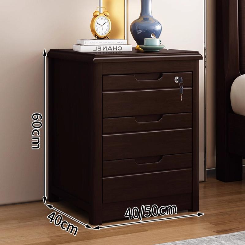 Chinese Retro Storage Cabinet with Lock, Minimalist Bedside Organizer Chest, Vintage Bedroom Dresser for Living Room Hallway