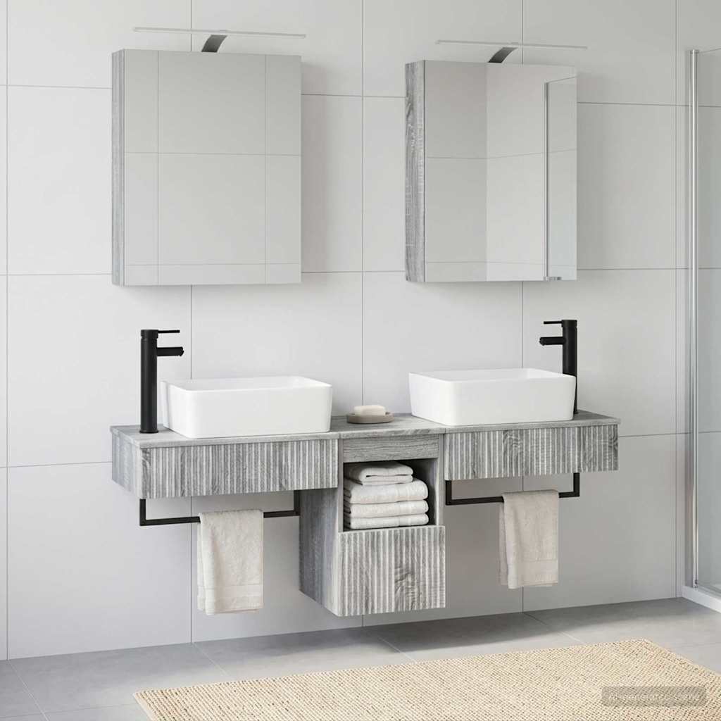 Bathroom Cabinet Set 5 Pcs Grey Sonoma 50 X 14.5 X 70 Cm