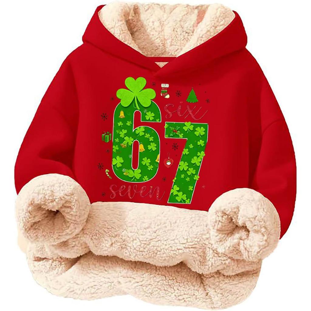 Children's Fashionable Printing Casual Fleece Hooded Loose Fit Hoodie Without Pockets