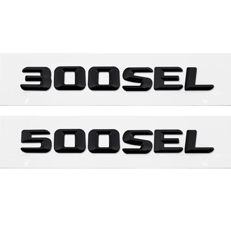 ABS Kovová Samolepka na Auto Zadní Kufr Čísla Písmena Znak pro Mercedes Benz 300SEL 500SEL 560SEL 600SEL Znakové Samolepky Dekorace