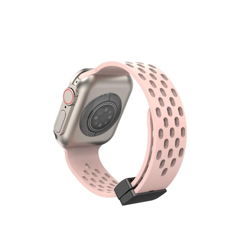 Silikon Uhrenarmband für Apple Watch- Atmungsaktive Magnetische Faltschließe Sport Uhrenarmband für iWatch Ultra/9/8/7/6/5/4/3/2/1/se/2022 49mm 45mm 44mm