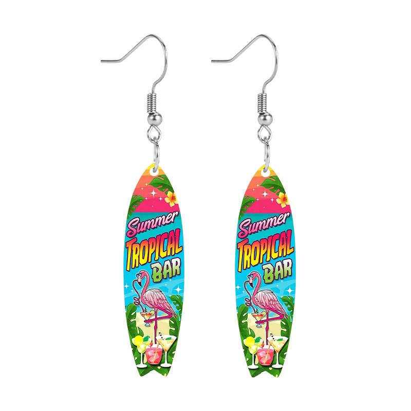 Summer Surfing Skateboard Acrylic Drop Earrings for Women Trendy Personality Earrings Cool Earrings Beach Party Travel Vacation Earring Accessories