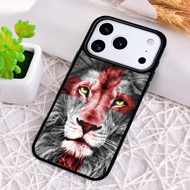 Lion Face Cross - Animal Phone Case for iPhone 17 Air 16 15 11 12 14 13 Pro Max Shockproof Cover